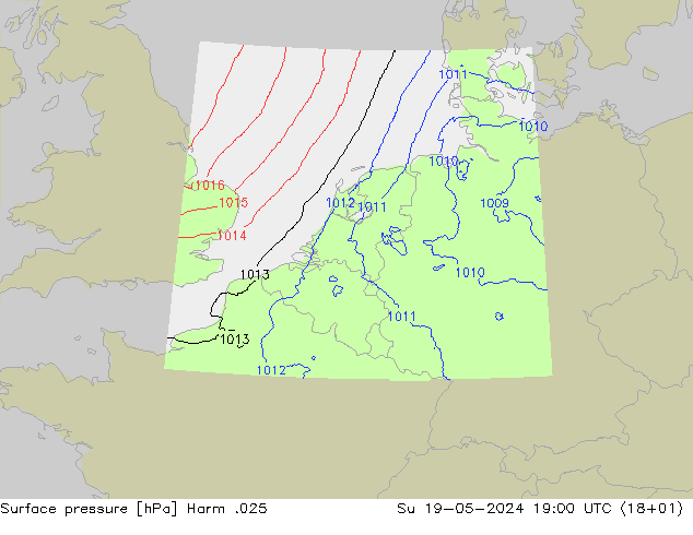 Atmosférický tlak Harm .025 Ne 19.05.2024 19 UTC