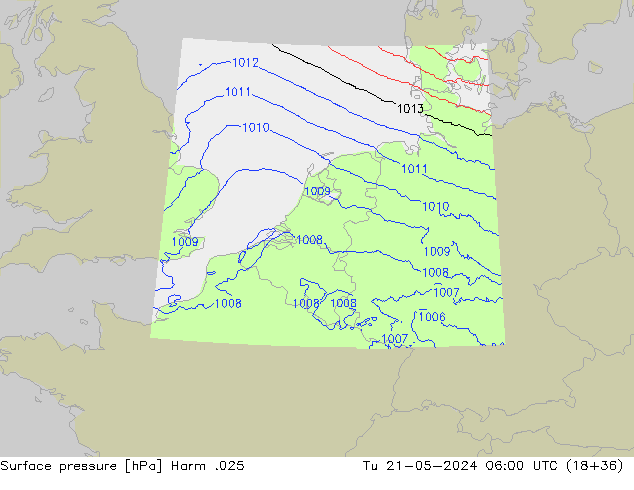 Presión superficial Harm .025 mar 21.05.2024 06 UTC