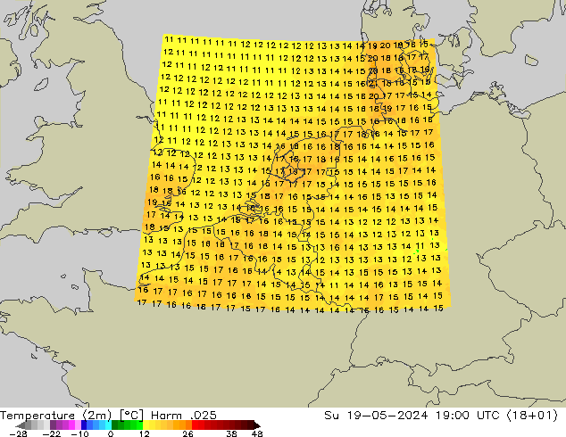温度图 Harm .025 星期日 19.05.2024 19 UTC