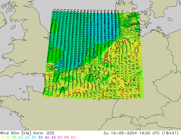 Wind 50m Harm .025 Ne 19.05.2024 19 UTC