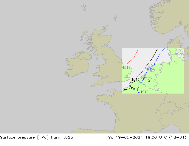 Surface pressure Harm .025 Su 19.05.2024 19 UTC