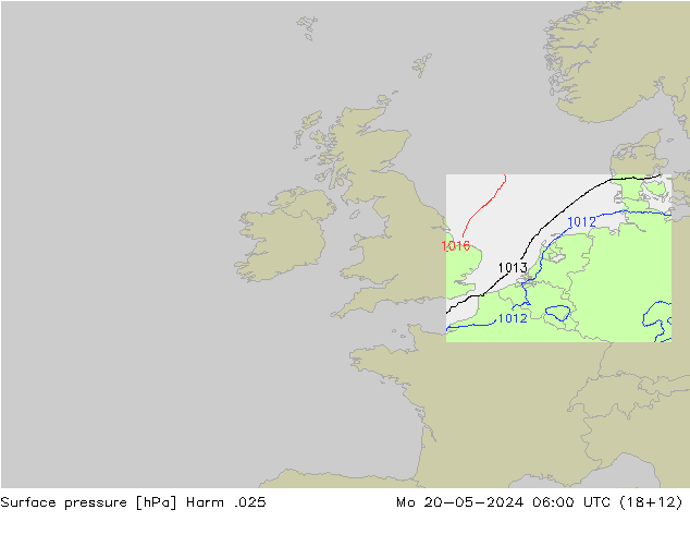 Atmosférický tlak Harm .025 Po 20.05.2024 06 UTC