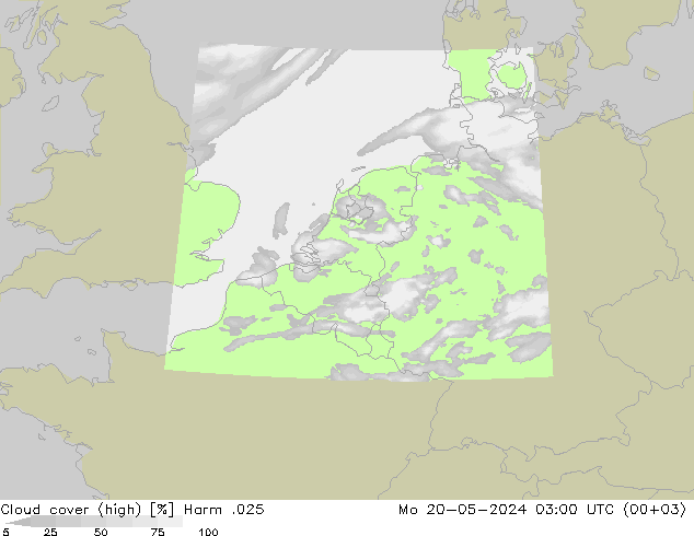 Cloud cover (high) Harm .025 Mo 20.05.2024 03 UTC
