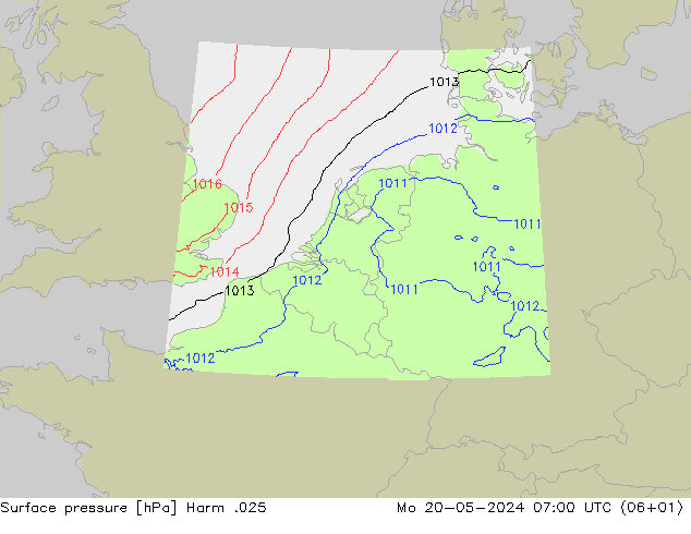 Atmosférický tlak Harm .025 Po 20.05.2024 07 UTC