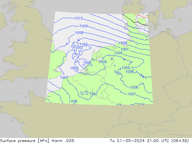 Atmosférický tlak Harm .025 Út 21.05.2024 21 UTC