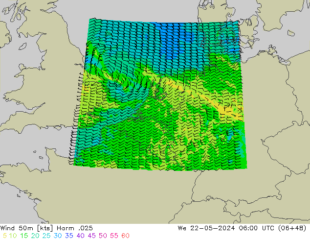Wind 50m Harm .025 We 22.05.2024 06 UTC