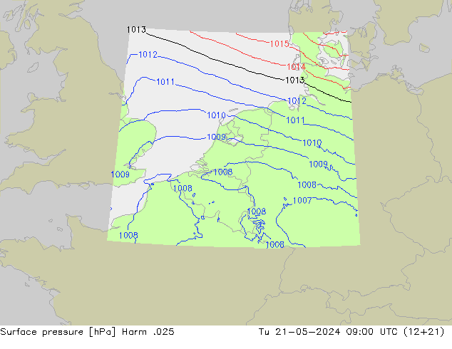 Pressione al suolo Harm .025 mar 21.05.2024 09 UTC