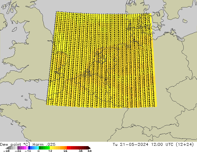 Dew point Harm .025 Tu 21.05.2024 12 UTC