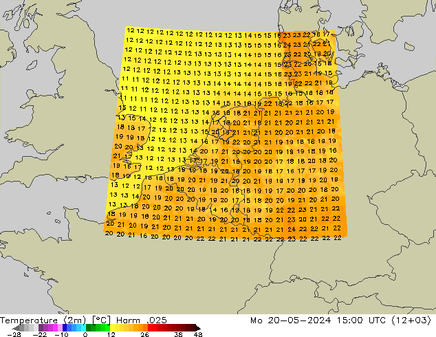 温度图 Harm .025 星期一 20.05.2024 15 UTC