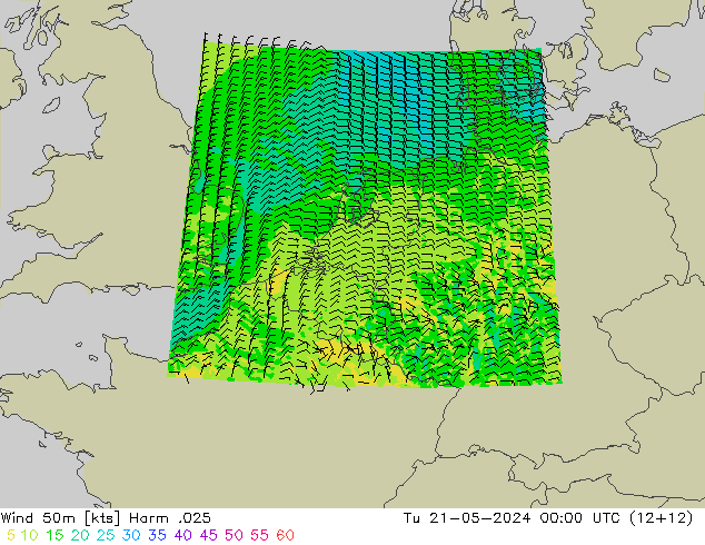 Wind 50m Harm .025 Tu 21.05.2024 00 UTC