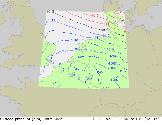 Pressione al suolo Harm .025 mar 21.05.2024 09 UTC