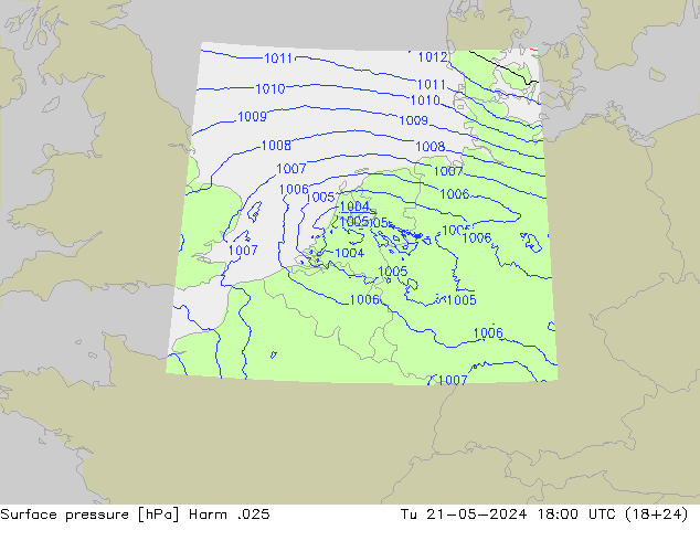 Pressione al suolo Harm .025 mar 21.05.2024 18 UTC