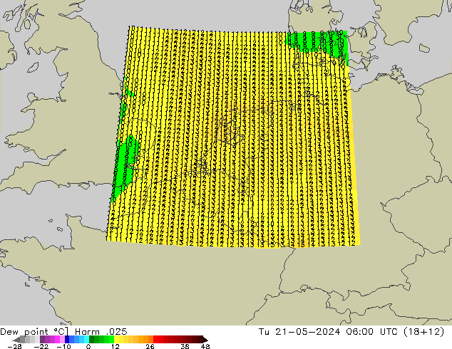 Dew point Harm .025 Tu 21.05.2024 06 UTC