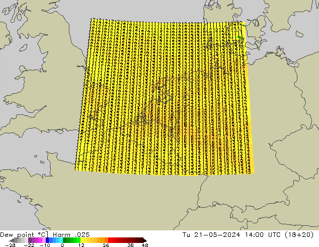 Dew point Harm .025 Tu 21.05.2024 14 UTC