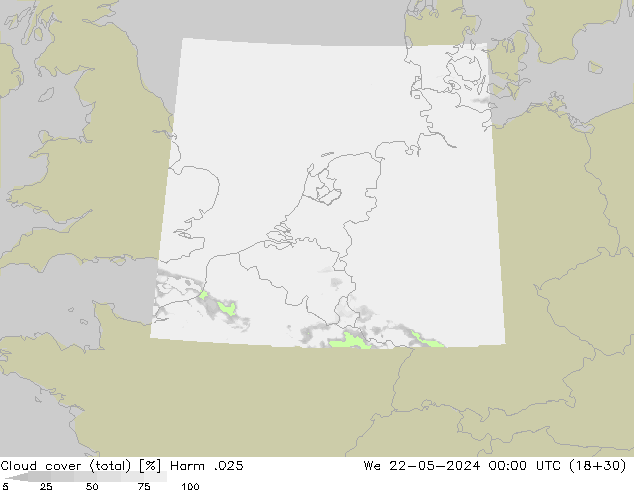 Bulutlar (toplam) Harm .025 Çar 22.05.2024 00 UTC