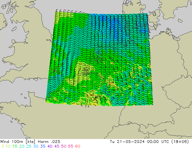 Wind 100m Harm .025 di 21.05.2024 00 UTC