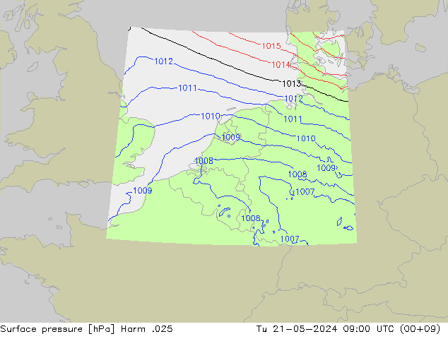 Luchtdruk (Grond) Harm .025 di 21.05.2024 09 UTC