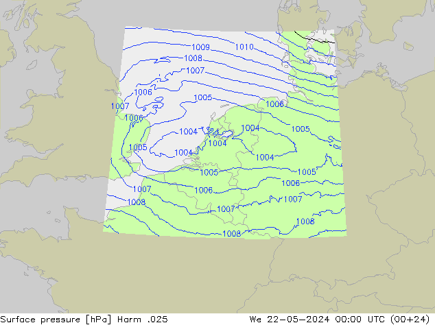приземное давление Harm .025 ср 22.05.2024 00 UTC