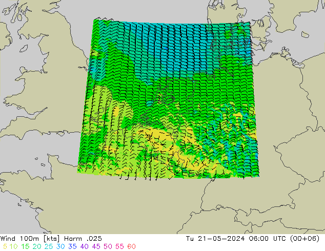 Wind 100m Harm .025 Út 21.05.2024 06 UTC