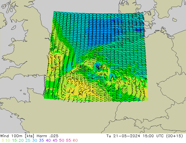 Wind 100m Harm .025 Di 21.05.2024 15 UTC
