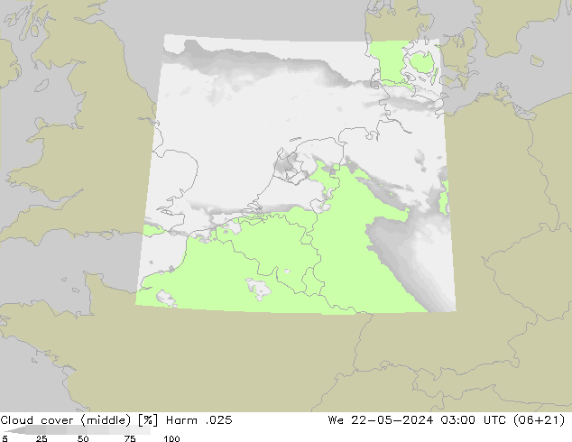 Wolken (mittel) Harm .025 Mi 22.05.2024 03 UTC