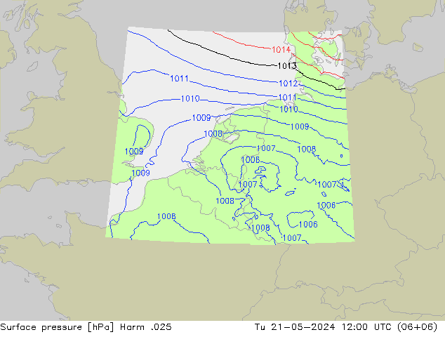 Pressione al suolo Harm .025 mar 21.05.2024 12 UTC
