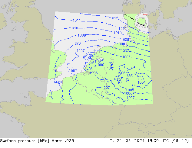 Atmosférický tlak Harm .025 Út 21.05.2024 18 UTC