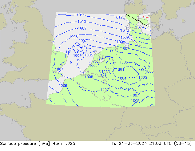 Pressione al suolo Harm .025 mar 21.05.2024 21 UTC