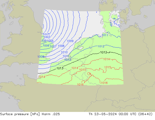 Luchtdruk (Grond) Harm .025 do 23.05.2024 00 UTC