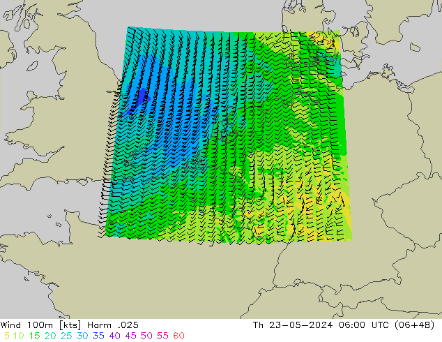 Wind 100m Harm .025 Do 23.05.2024 06 UTC