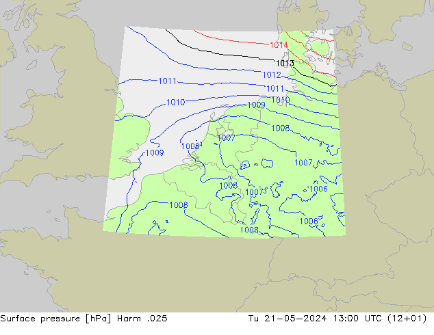 Atmosférický tlak Harm .025 Út 21.05.2024 13 UTC