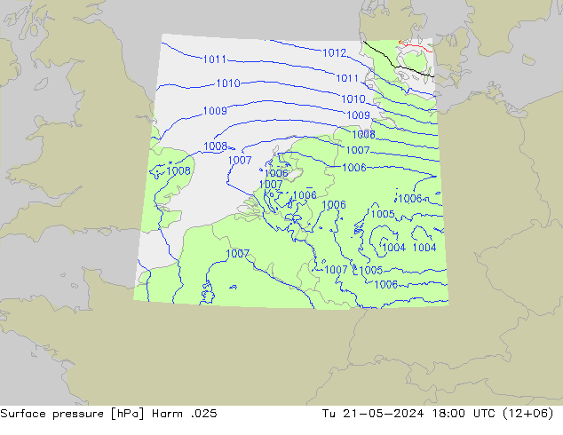 Pressione al suolo Harm .025 mar 21.05.2024 18 UTC