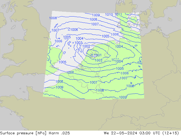 Luchtdruk (Grond) Harm .025 wo 22.05.2024 03 UTC