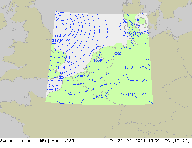 Atmosférický tlak Harm .025 St 22.05.2024 15 UTC