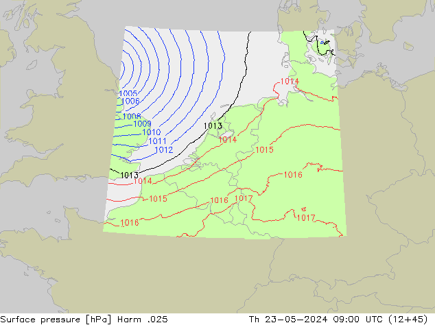 Luchtdruk (Grond) Harm .025 do 23.05.2024 09 UTC