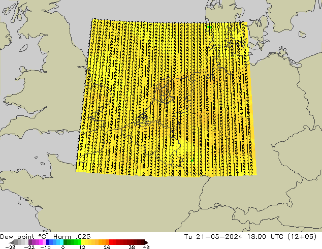 Dew point Harm .025 Tu 21.05.2024 18 UTC