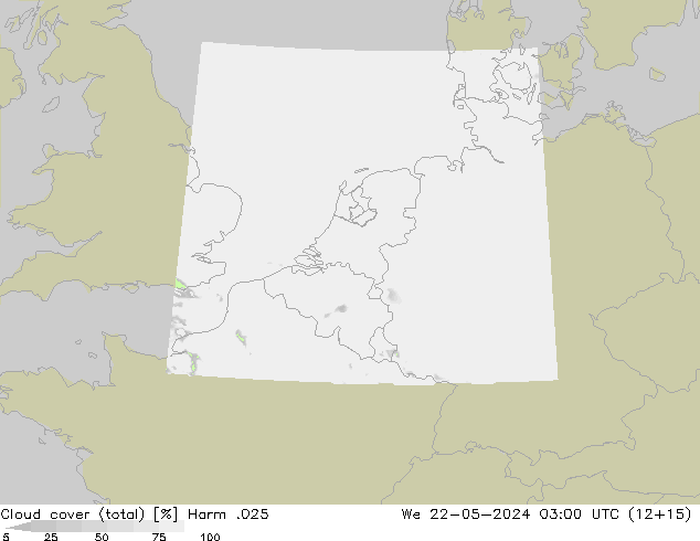 Nubi (totali) Harm .025 mer 22.05.2024 03 UTC