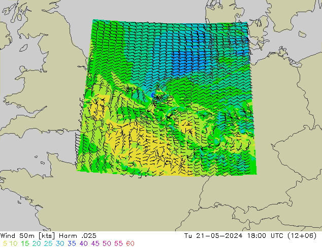 Wind 50m Harm .025 Tu 21.05.2024 18 UTC