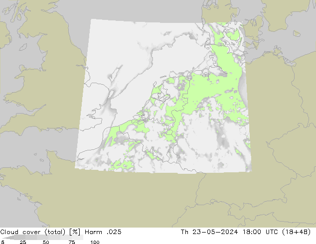 Nubes (total) Harm .025 jue 23.05.2024 18 UTC
