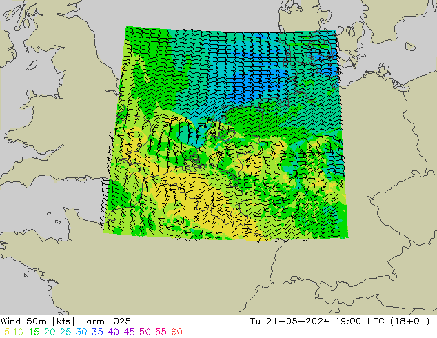 Wind 50 m Harm .025 di 21.05.2024 19 UTC