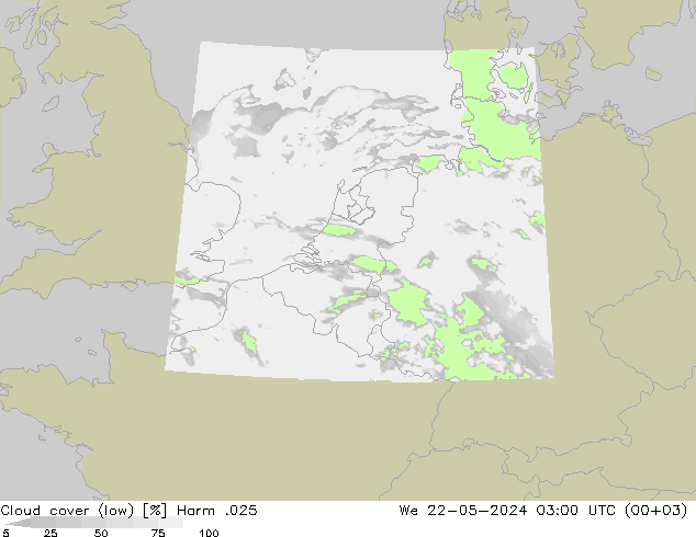 Bewolking (Laag) Harm .025 wo 22.05.2024 03 UTC