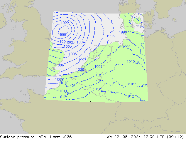 Atmosférický tlak Harm .025 St 22.05.2024 12 UTC