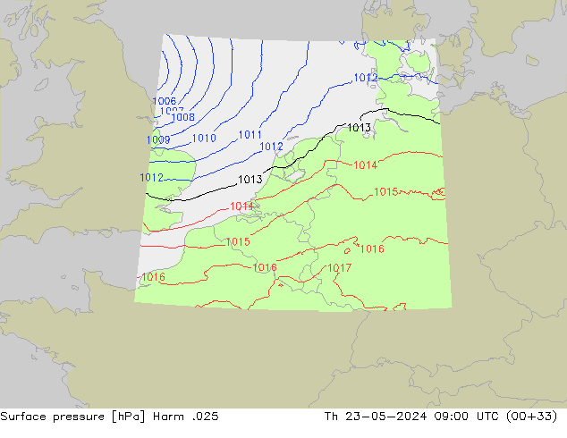 Luchtdruk (Grond) Harm .025 do 23.05.2024 09 UTC