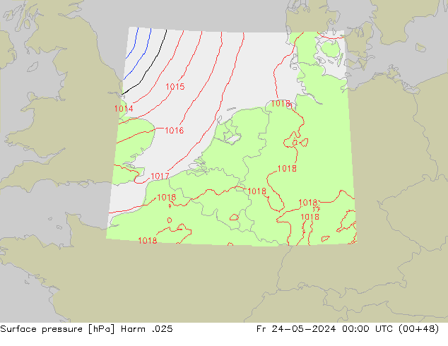 Luchtdruk (Grond) Harm .025 vr 24.05.2024 00 UTC