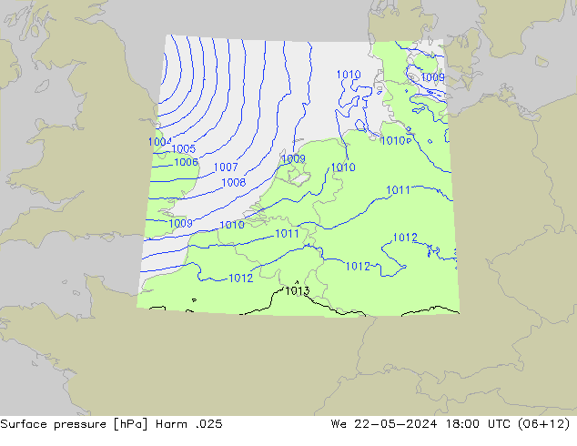 Atmosférický tlak Harm .025 St 22.05.2024 18 UTC