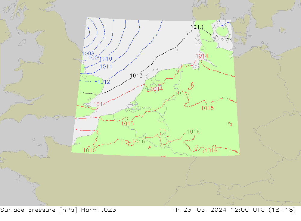 Pressione al suolo Harm .025 gio 23.05.2024 12 UTC