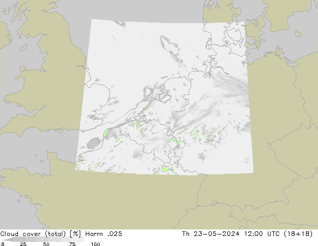 Nubi (totali) Harm .025 gio 23.05.2024 12 UTC