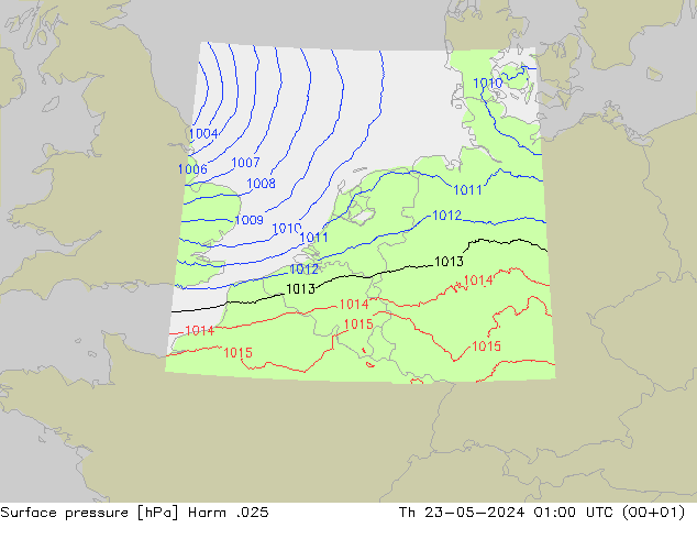 Luchtdruk (Grond) Harm .025 do 23.05.2024 01 UTC