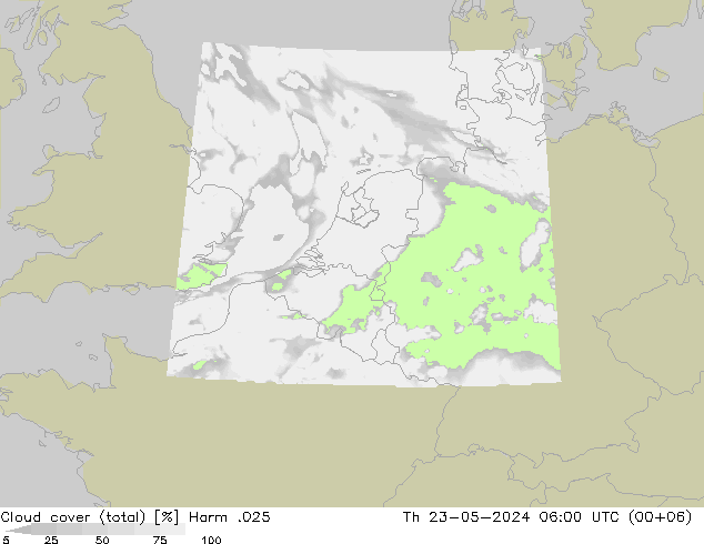Nubes (total) Harm .025 jue 23.05.2024 06 UTC