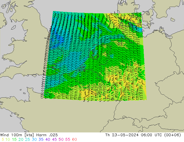 风 100m Harm .025 星期四 23.05.2024 06 UTC